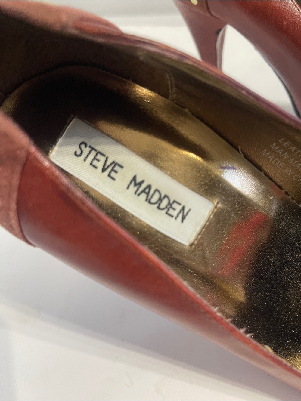Steve Madden Tifani Size 7 Studded Heels - Burgundy/Rust Pumps - Picture 5 of 8